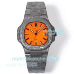 Super Clone DIW Patek Philippe Orange Dial Nautilus 5711 Full Carbon Fiber Watch 